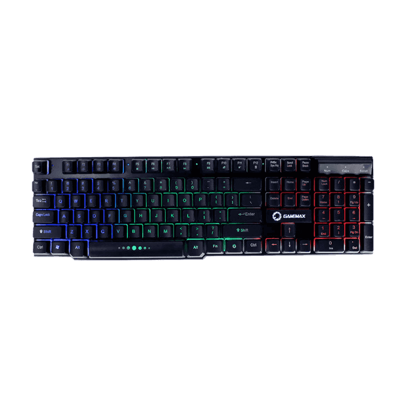 Teclado Gamer GameMax K207 Iluminación LED (Semi-Mecánico, Negro)