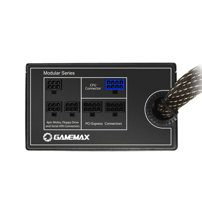 Fuente de Poder GameMax GM-600 de 600W (Semi-Modular, Certificado 80+ Bronce, ATX)