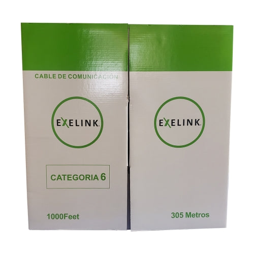 Cable de Red Exelink N150-02P-CCA-305 Cat 6A Gris 305 Mts