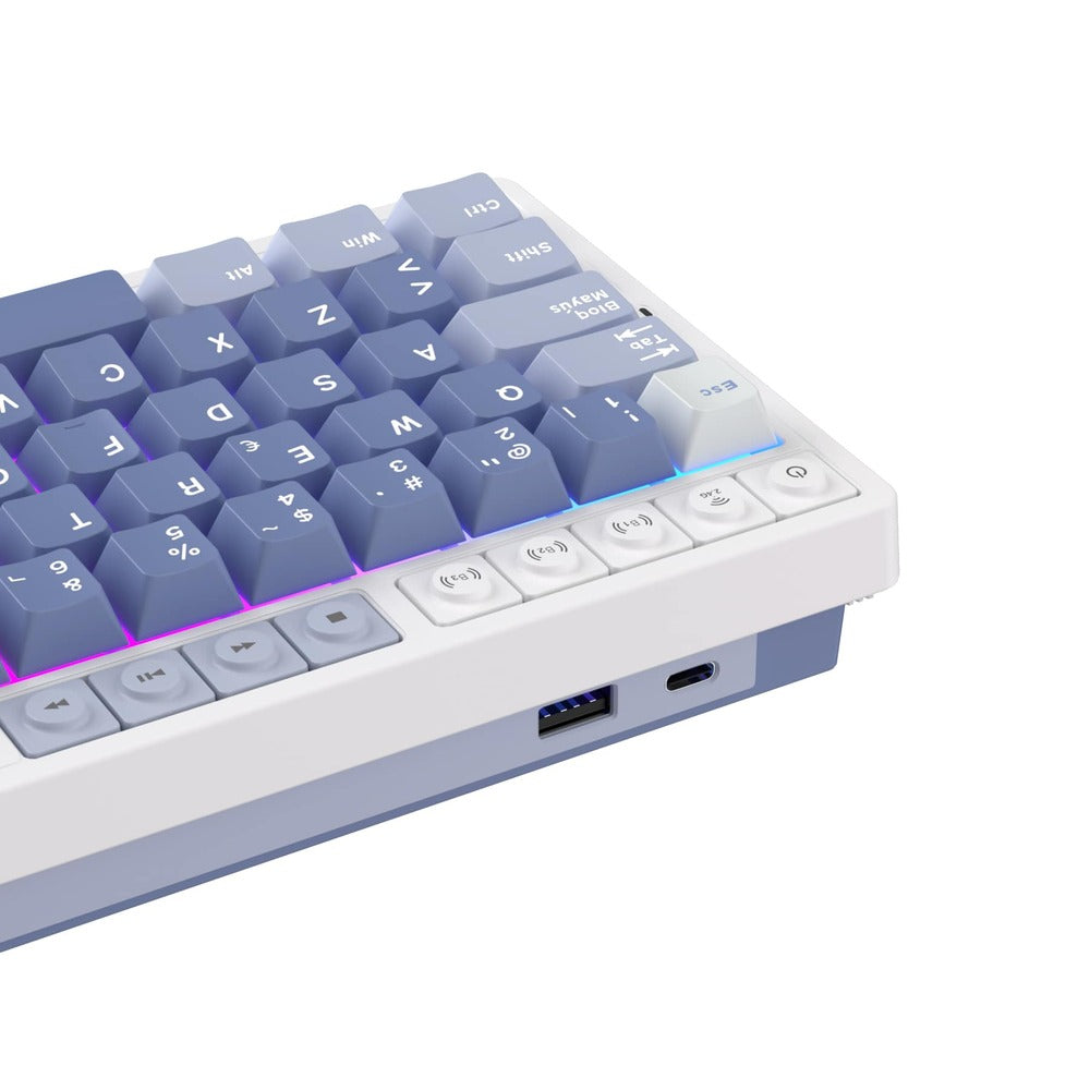 Teclado Mecánico Royal Kludge RK M65 Ocean Blue Switch Cream