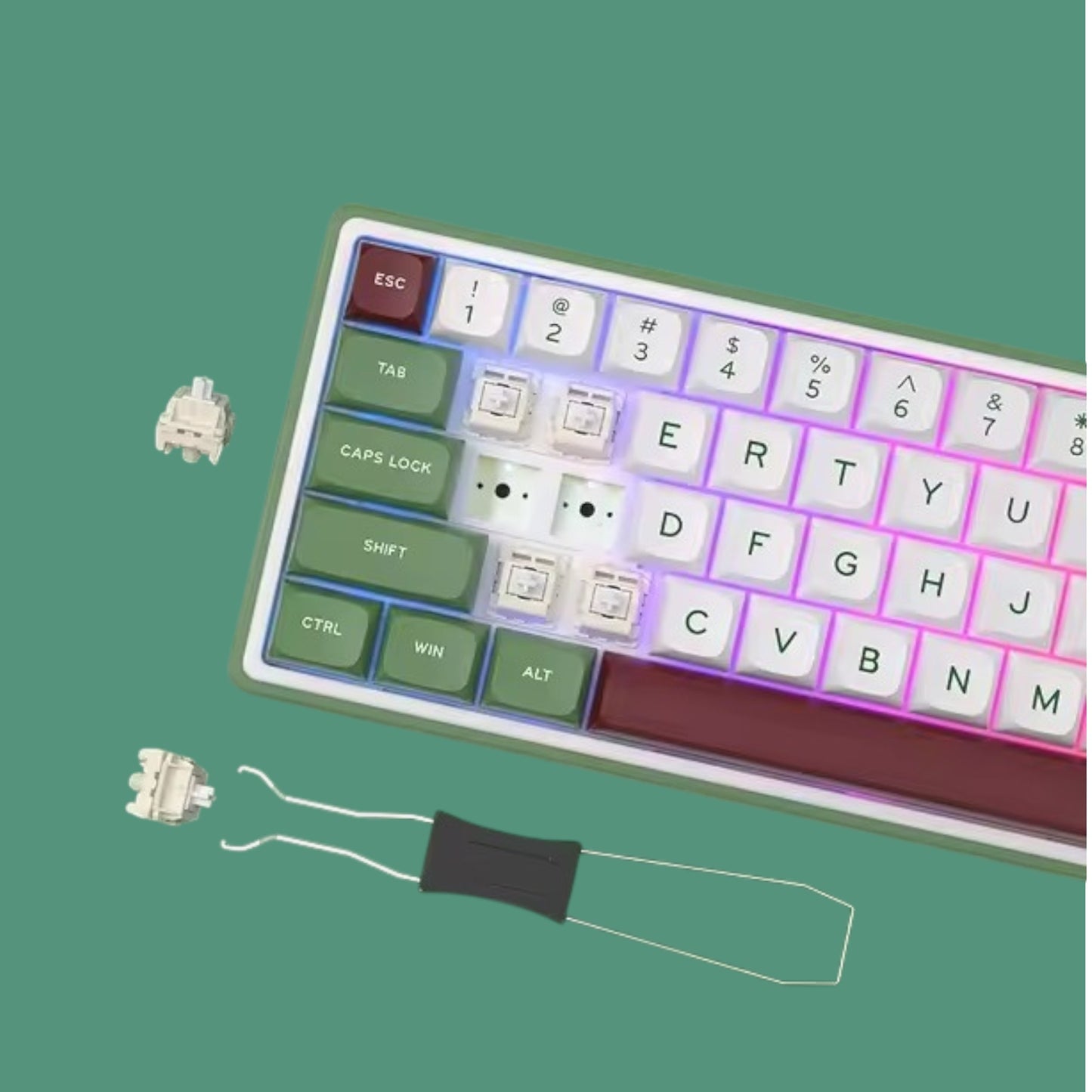 Teclado Mecánico Royal Kludge Rk R65 Greensand Chartreuse
