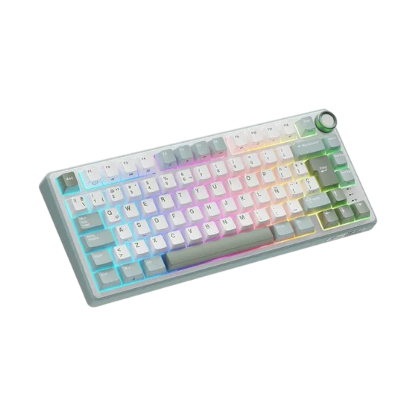 Teclado Mecánico Royal Kludge RK R75 Sky Cyan