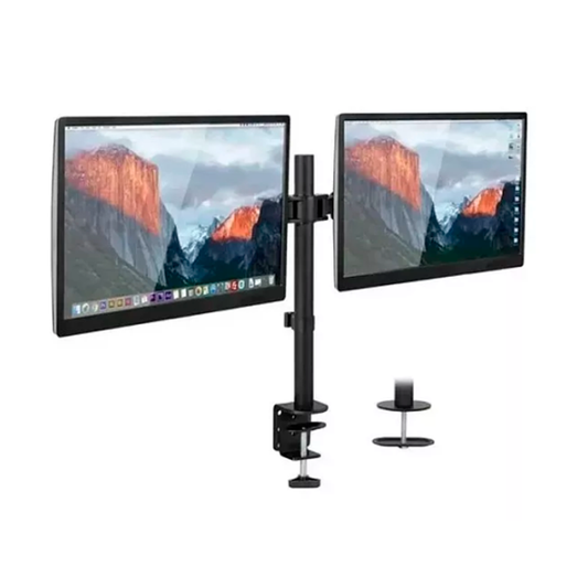 Soporte Doble de Monitor con Brazo Fijo Aleación de Aluminio