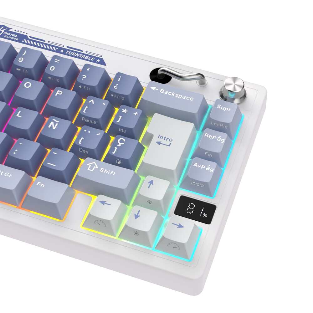 Teclado Mecánico Royal Kludge RK M65 Ocean Blue Switch Cream