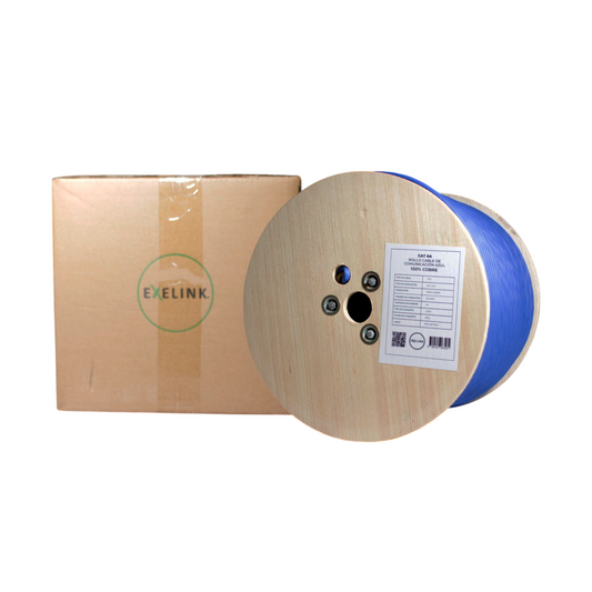 Rollo Cable Exelink Cat 6 Azul 100% Cobre 23AWG