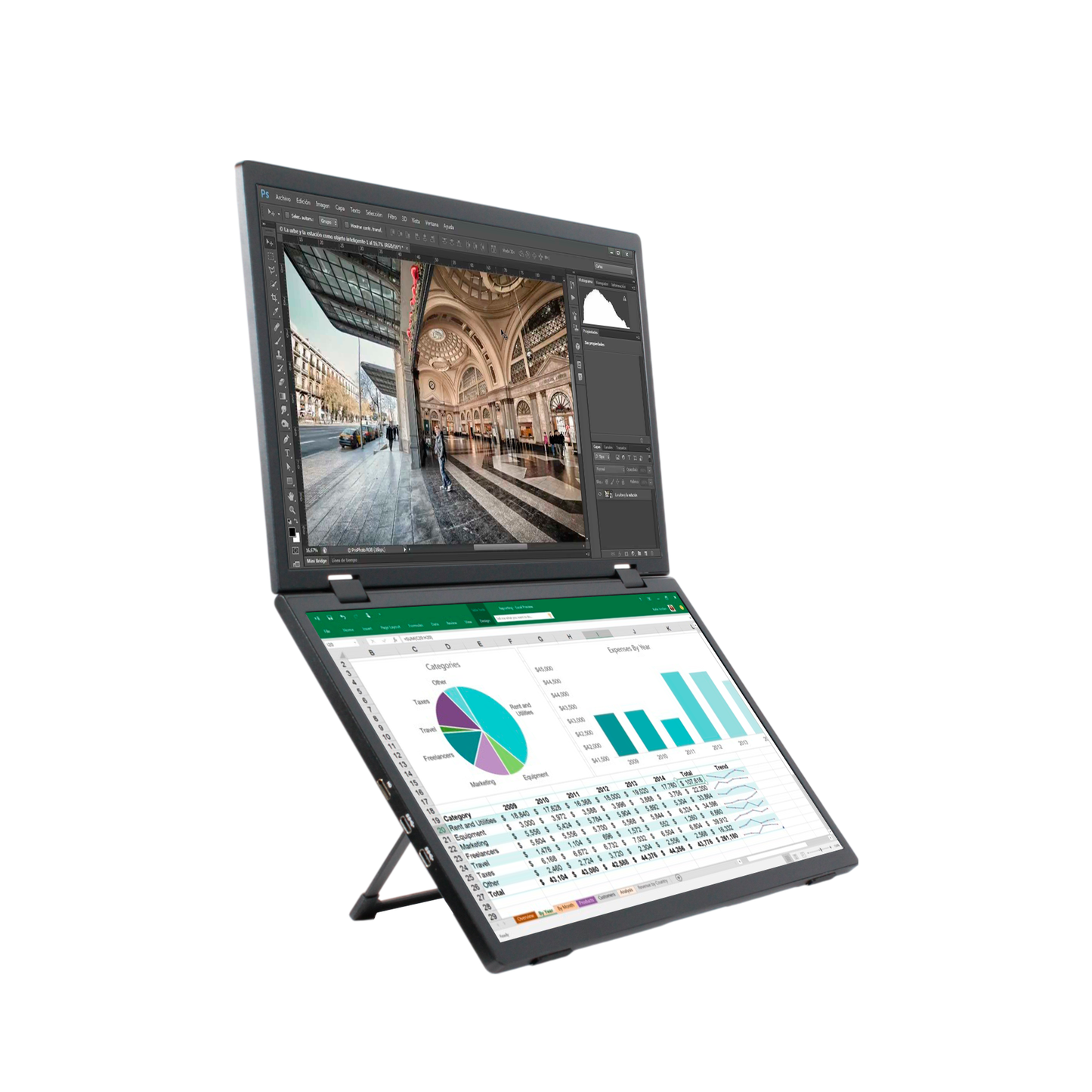 Monitor Doble Vertical FHD Clio 15.6”