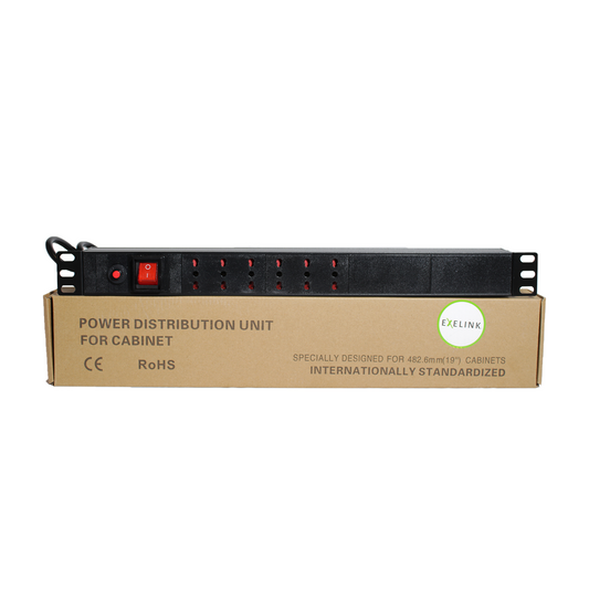 PDU Exelink de 6 Posiciones, Switch On/Off, Negro