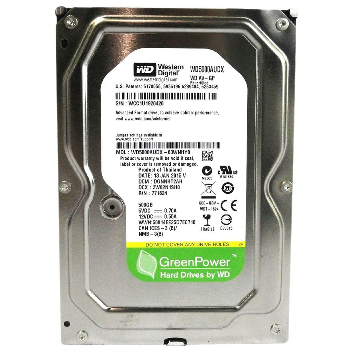 Disco Duro Western Digital WD5000AUDX 500GB
