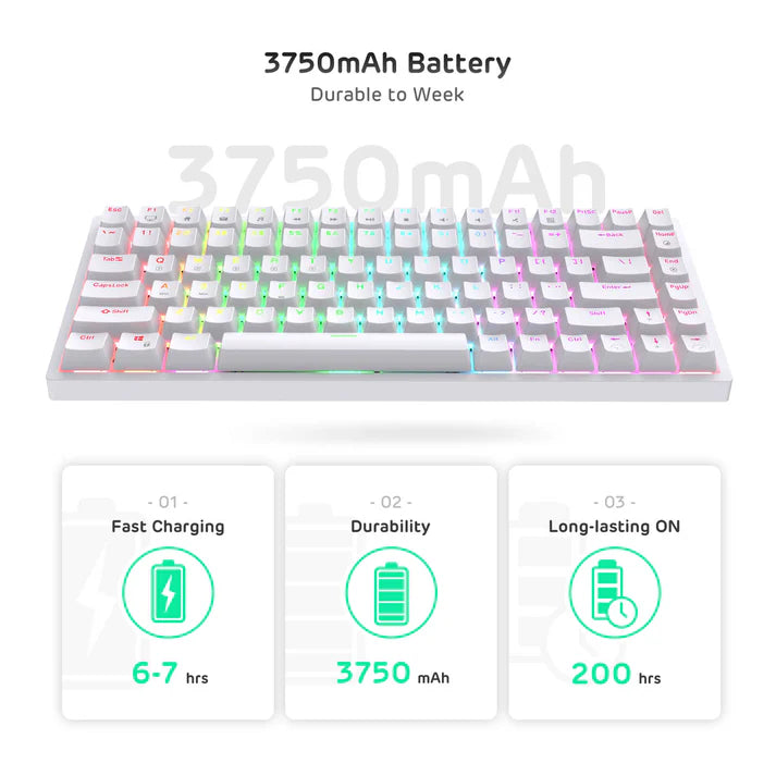 Teclado Mecánico Royal Kludge RK84 White