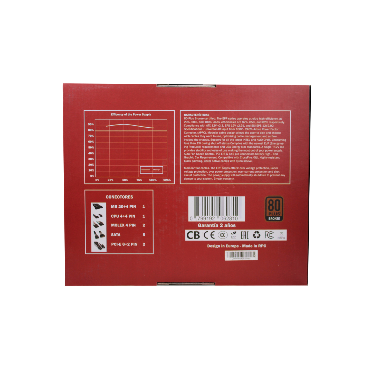 Fuente de Poder Clio ATX-600W 80+ Bronce