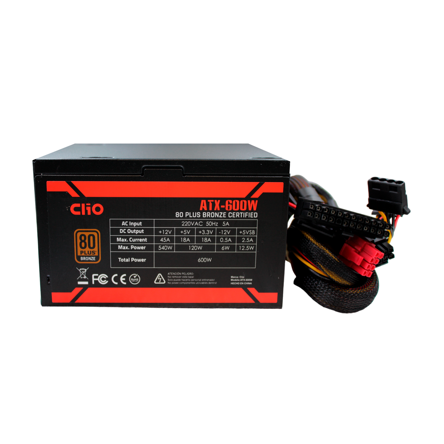Fuente de Poder Clio ATX-600W 80+ Bronce