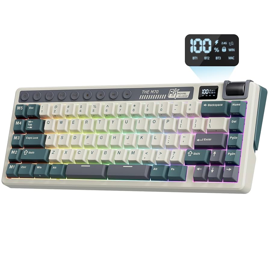 Teclado Mecánico Royal Kludge RK-M70 Cyan Purple