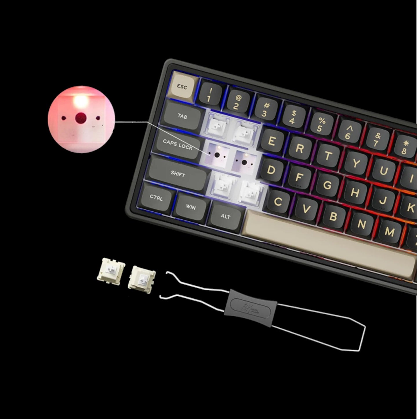 Teclado Mecánico Royal Kludge Rk R65 Phantom Switch Brown