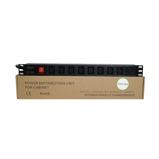 PDU Exelink de 8 Posiciones C13 (10A, Switch On/Off, Negro)
