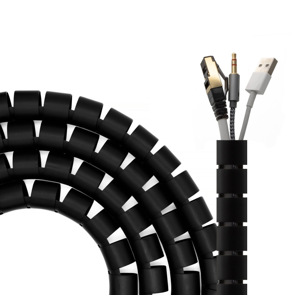 Organizador de cables en Espiral Exelink 12mm 10M Negro