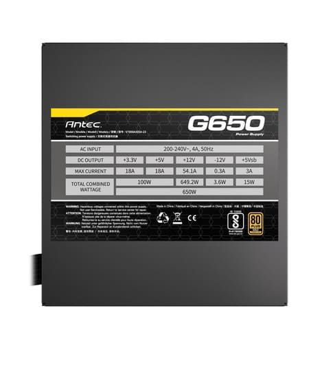 Fuente de Poder Antec ATOM G650 80+ Gold 650W