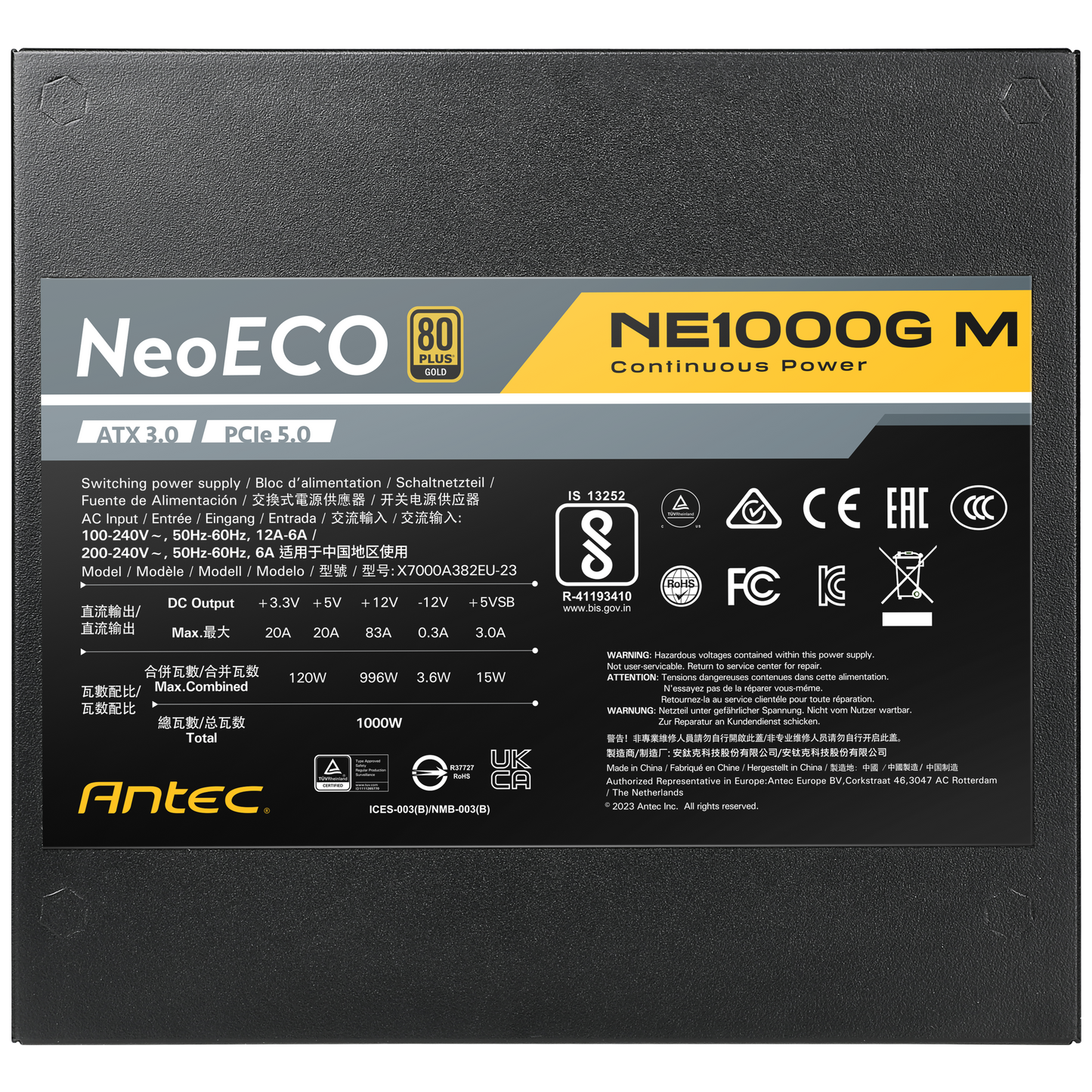 Fuente de Poder Antec NE1000G M ATX 3.1