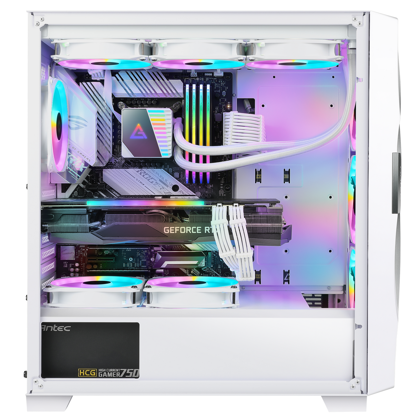 Gabinete Gamer Antec DF700 Flux White