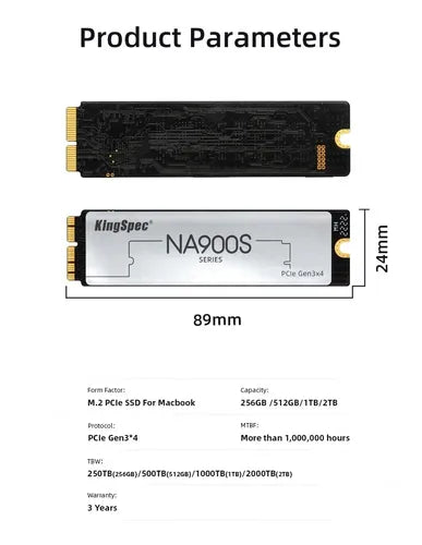 SSD Macbook Air Pro iMac Kingspec NA900S 512 GB