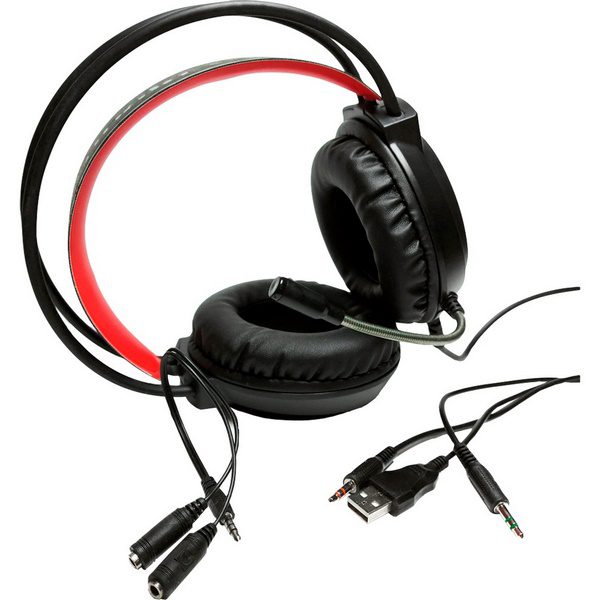 Audífonos Gamer Wesdar GH30 (Jack 3.5mm, LED Multicolor, Negro/Rojo)