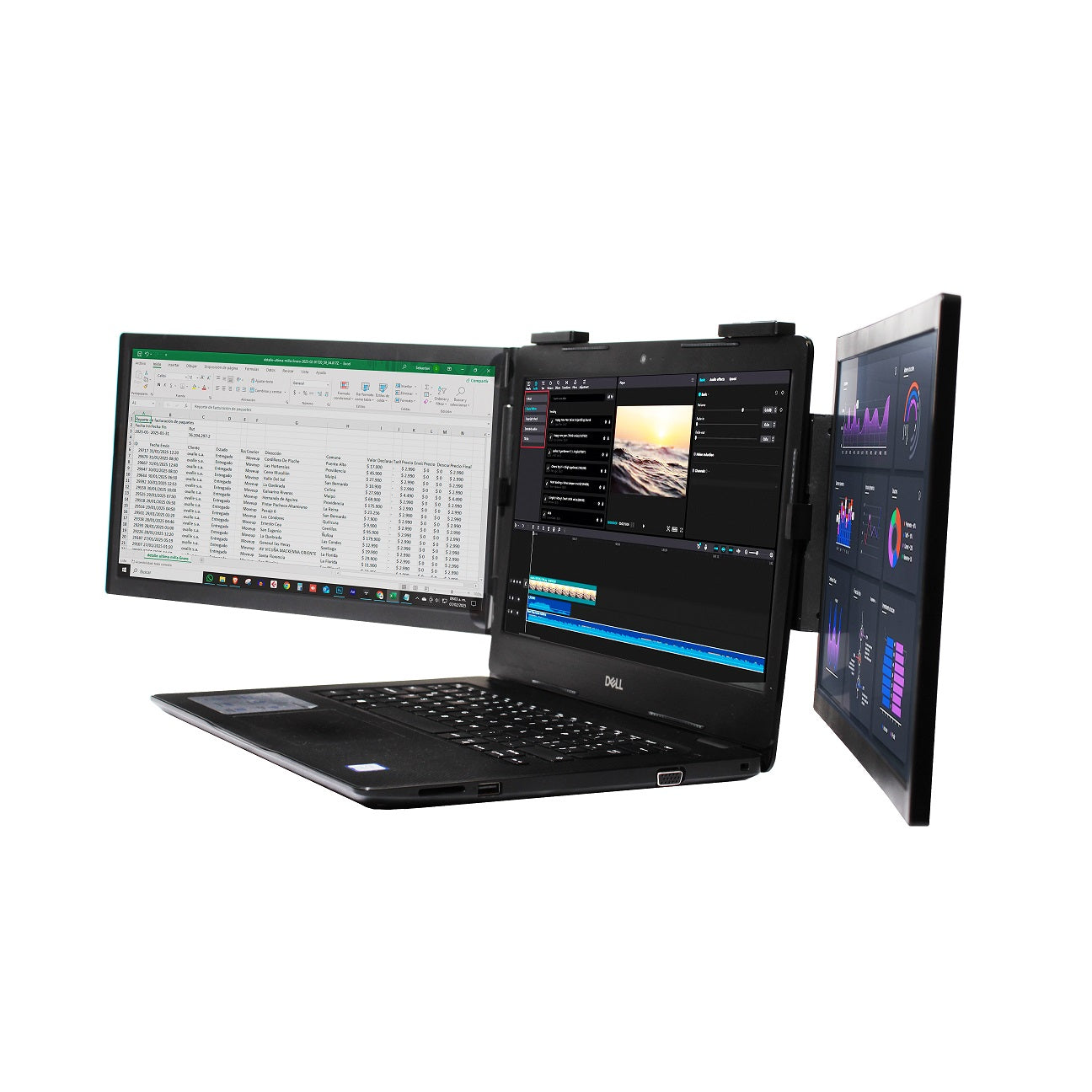 Monitor Portátil Clio Doble Pantalla De 14 a 17 Pulgadas