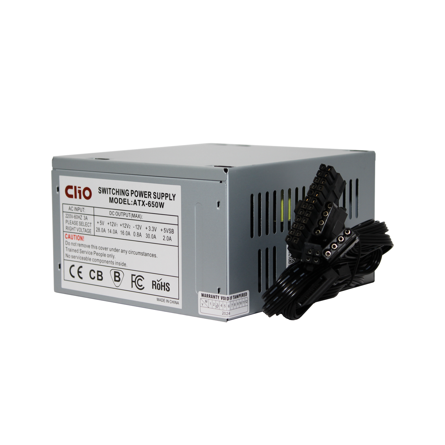 Fuente de Poder Clio de 650W 24 Pin 2 SATA