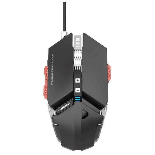 Mouse Gamer GameMax GX-9 (USB, 4000dpi, 10 botones, Negro)