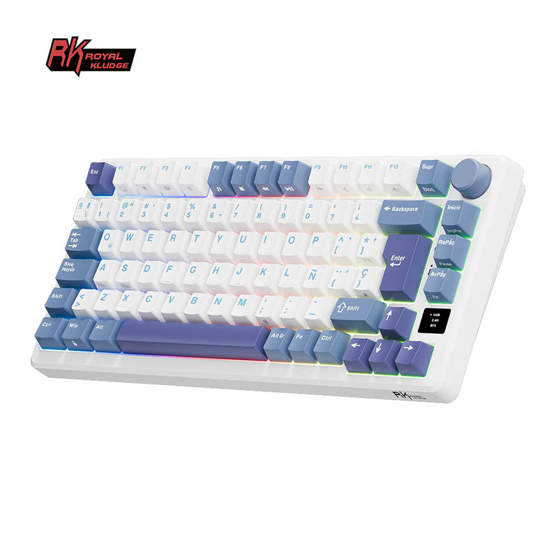 Teclado Mecánico Royal Kludge RK-M75 Taro Milk 75%