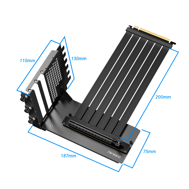 Cable Antec Riser PCI-E 4.0 RTX40 con Soporte 200mm