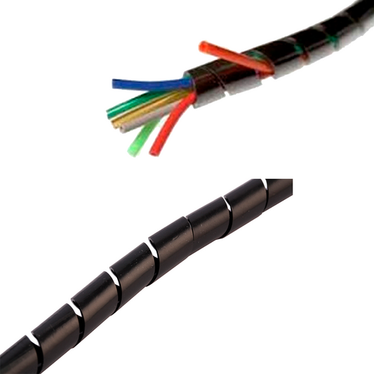 Organizador de cables en Espiral Exelink 15mm x 10M Negro