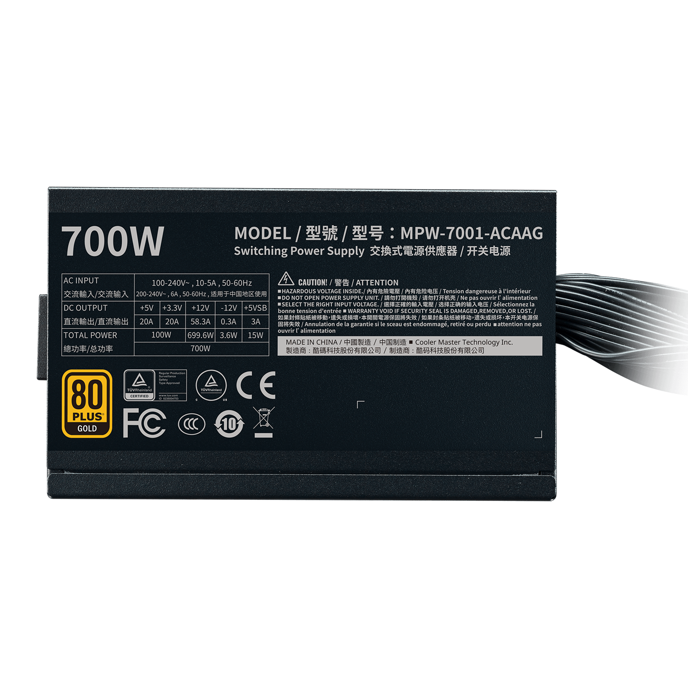Fuente De Poder Cooler Master G700 Gold 700W