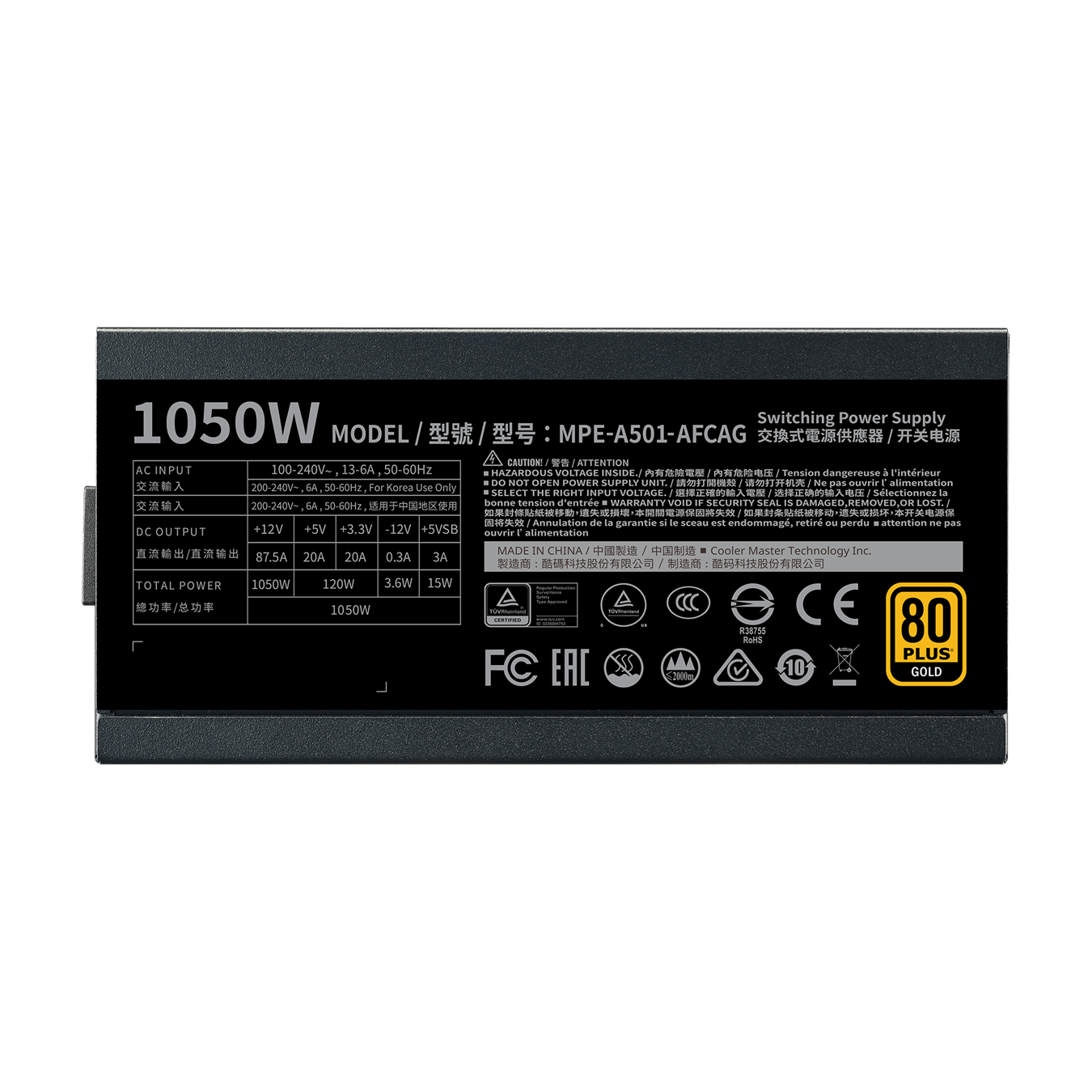 Fuente De Poder Cooler Master MWE Gold 1050W