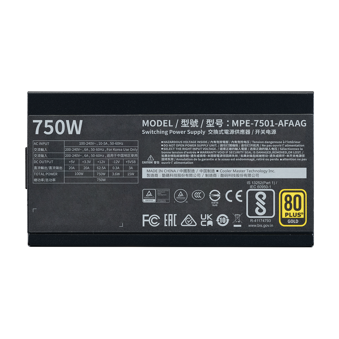 Fuente De Poder Cooler Master MWE Gold 750W V2 ATX 3.0