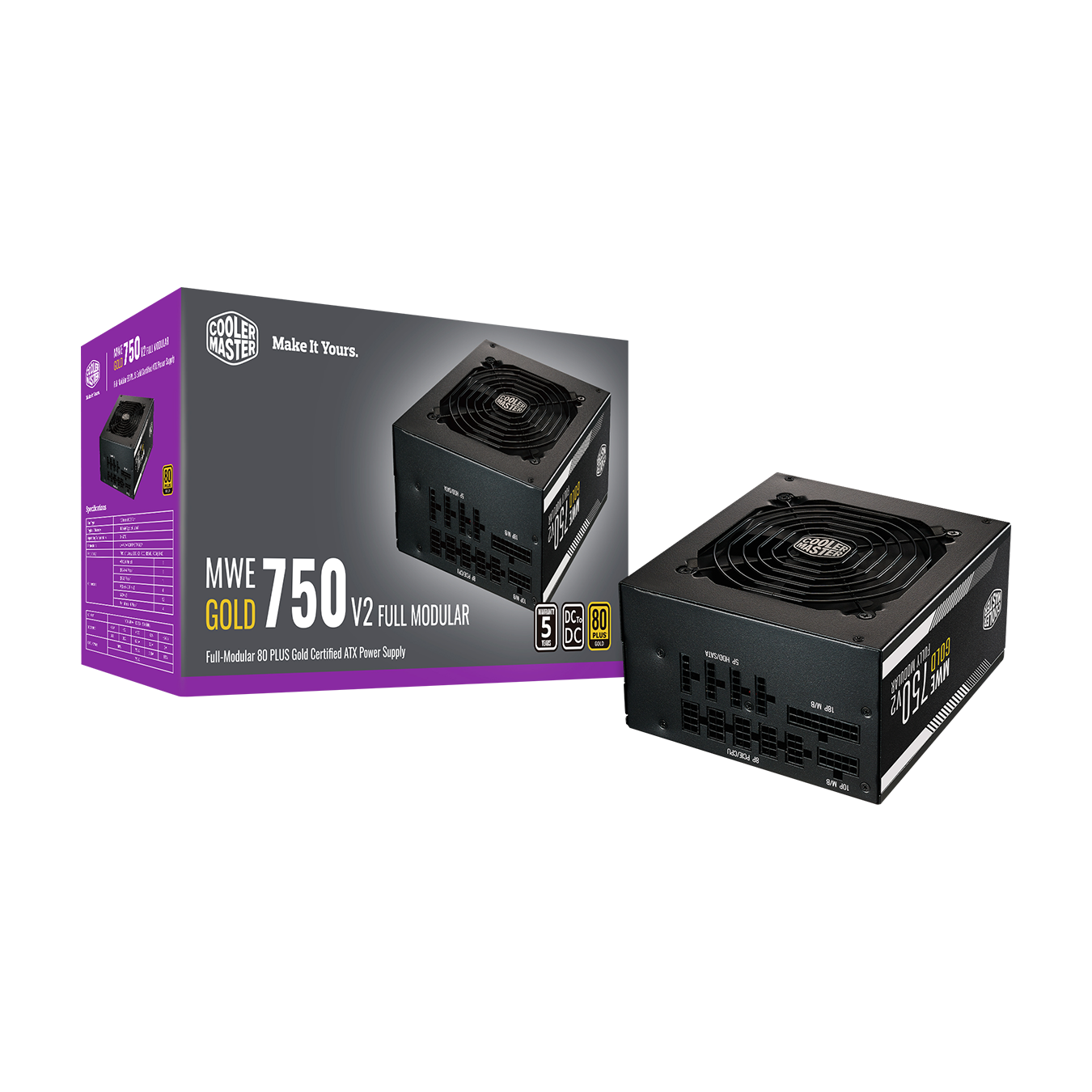 Fuente De Poder Cooler Master MWE Gold 750W V2 ATX 3.0