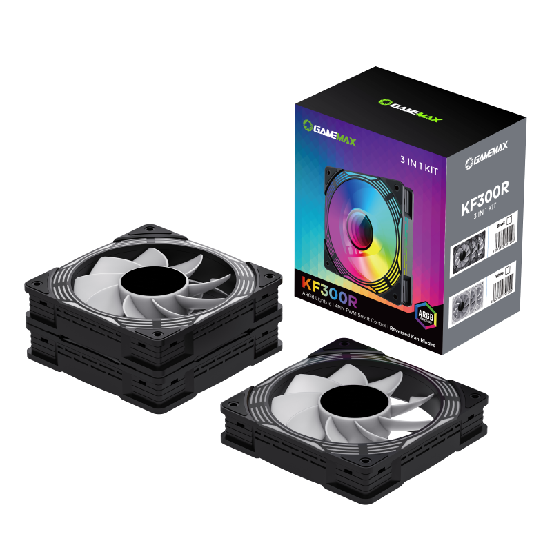 Kit 3 Ventiladores Gamemax KF300R BK