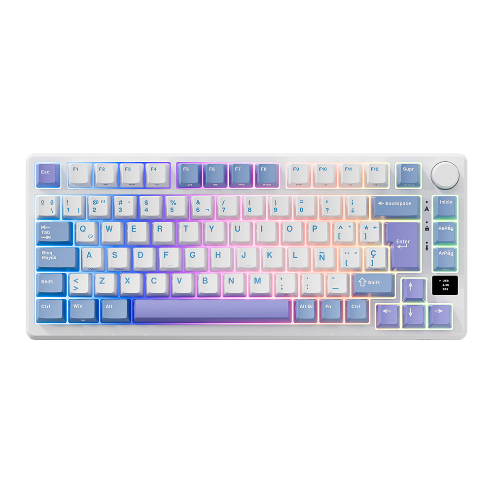 Teclado Mecánico Royal Kludge RK-M75 Taro Milk 75%