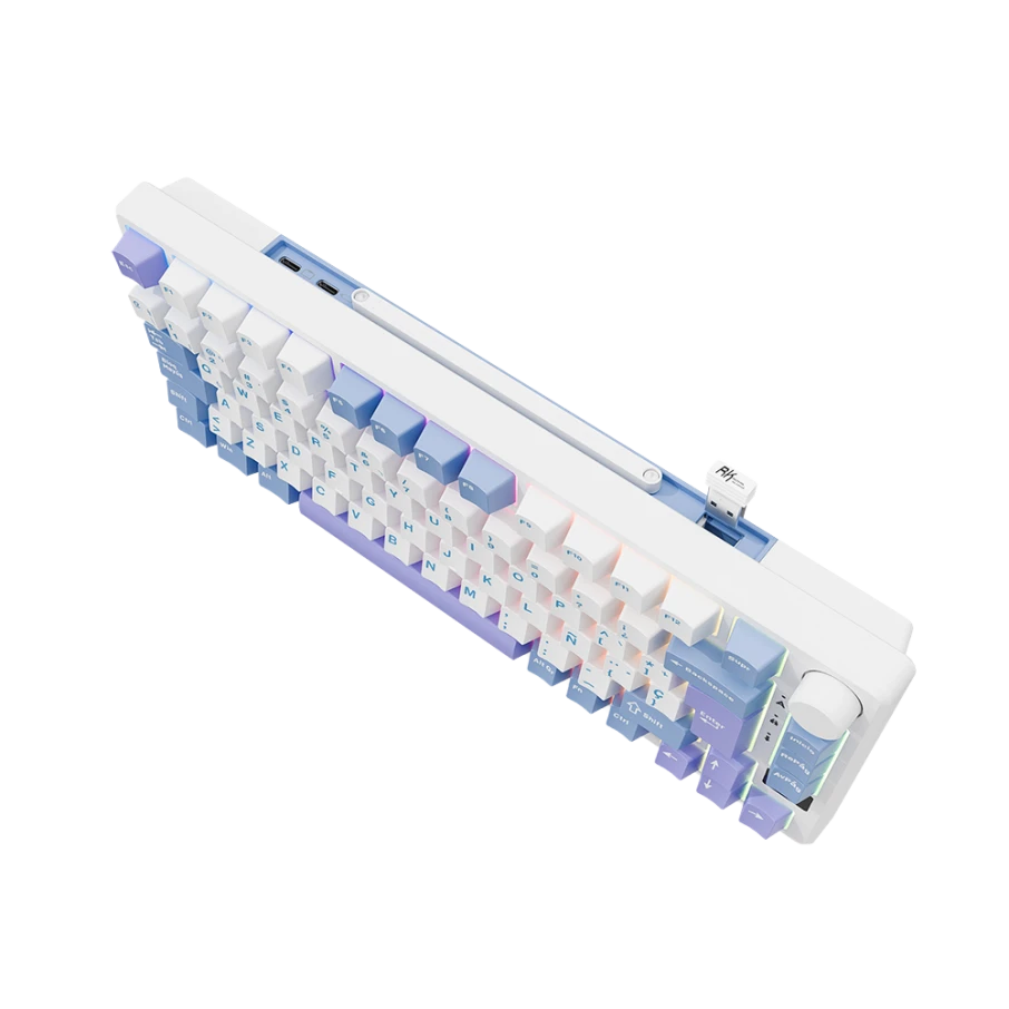 Teclado Mecánico Royal Kludge RK-M75 Taro Milk 75%