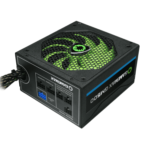 Fuente de Poder GameMax GM-500 de 500W (Semi-Modular, Certificado 80+ Bronce, ATX)