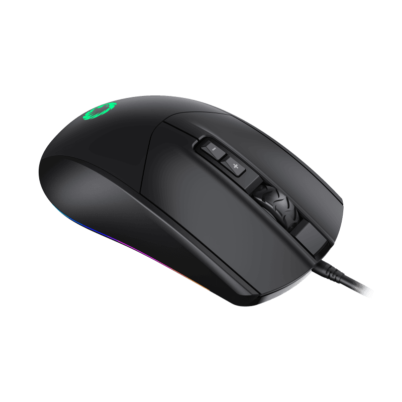 Mouse Gamer GameMax MG3 Black RGB (Sensor SPCP 199, 6.400dpi, Negro)