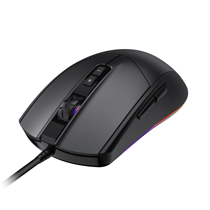 Mouse Gamer GameMax MG3 Black RGB (Sensor SPCP 199, 6.400dpi, Negro)