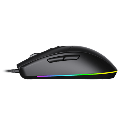 Mouse Gamer GameMax MG3 Black RGB (Sensor SPCP 199, 6.400dpi, Negro)