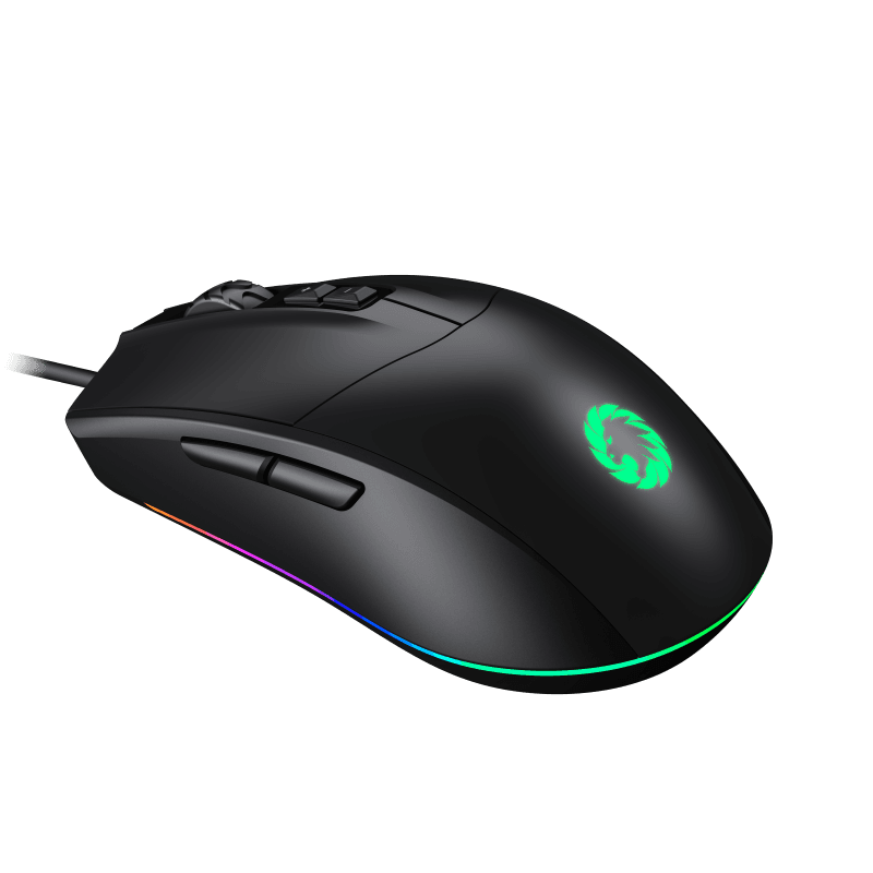 Mouse Gamer GameMax MG3 Black RGB (Sensor SPCP 199, 6.400dpi, Negro)