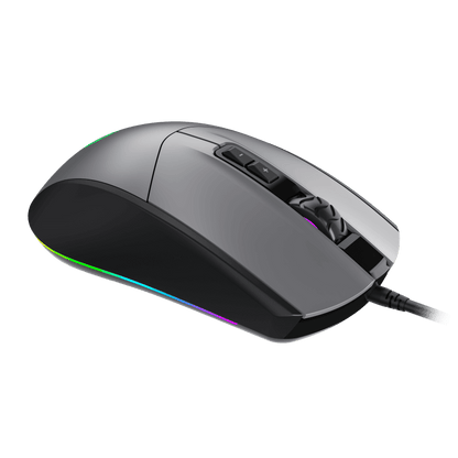 Mouse Gamer GameMax MG3 Grey RGB (Sensor SPCP 199, 6.400dpi, Gris)
