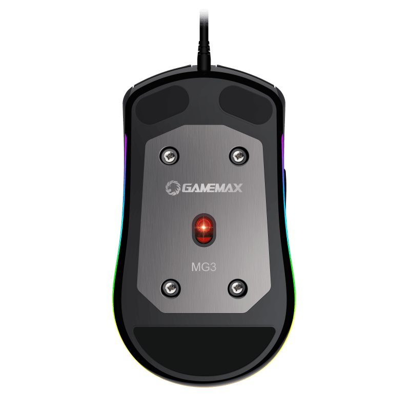 Mouse Gamer GameMax MG3 Grey RGB (Sensor SPCP 199, 6.400dpi, Gris)
