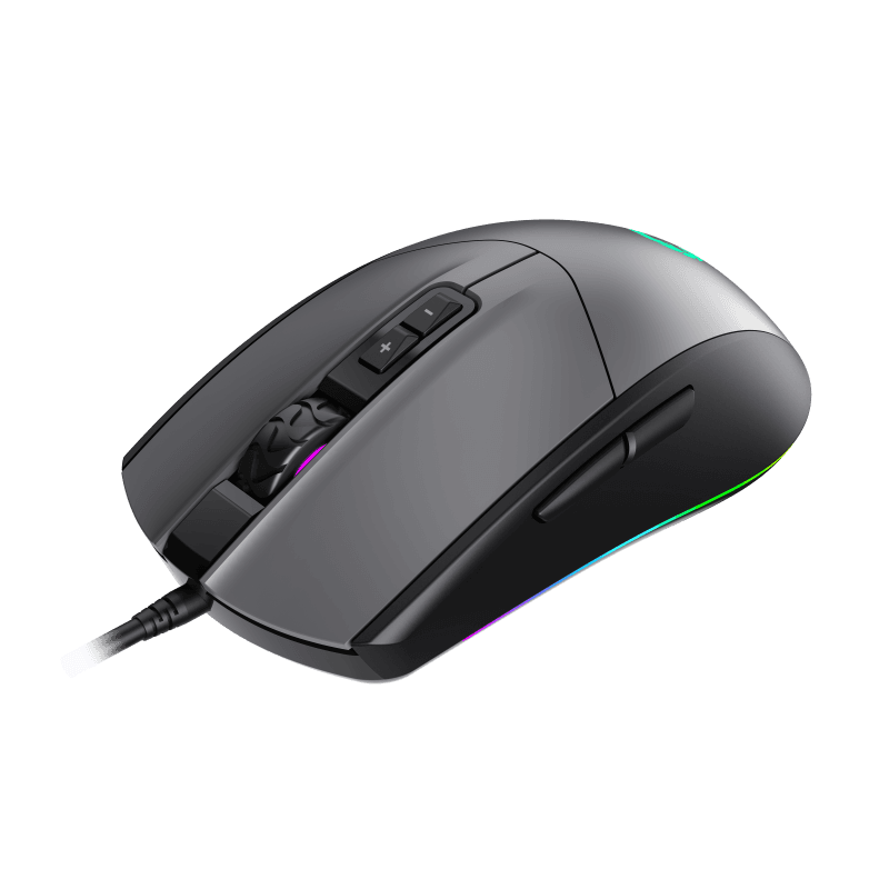 Mouse Gamer GameMax MG3 Grey RGB (Sensor SPCP 199, 6.400dpi, Gris)