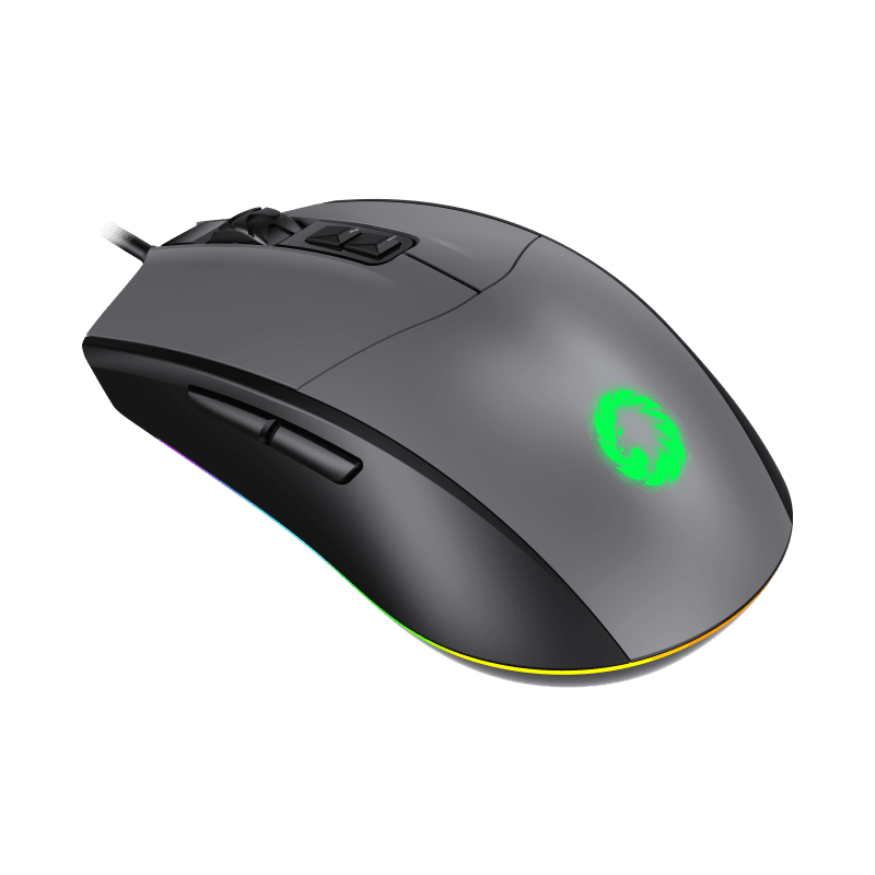 Mouse Gamer GameMax MG3 Grey RGB (Sensor SPCP 199, 6.400dpi, Gris)