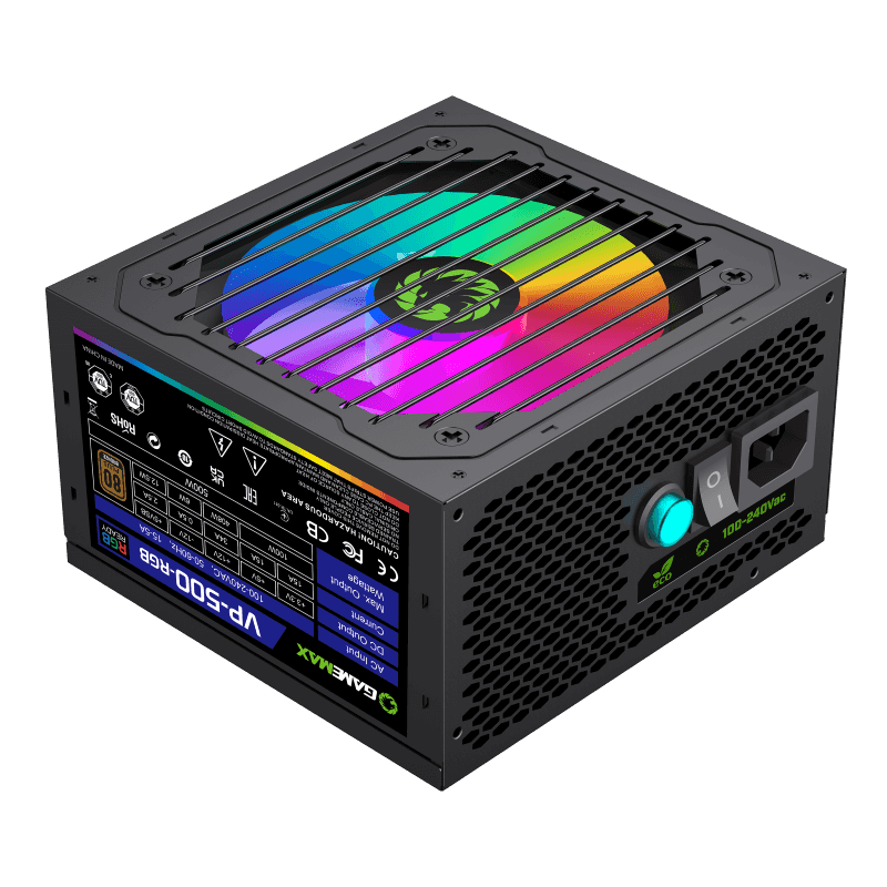 Fuente de Poder Gamemax 500W RGB VP-500-RGB 80+ Bronze (OPEN BOX)