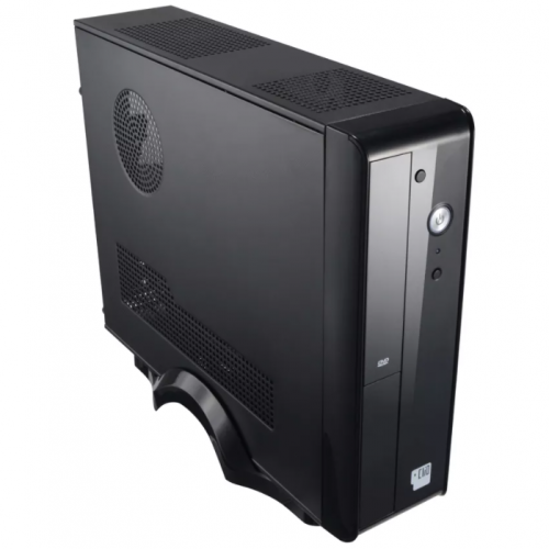 Gabinete Clio Slim CL-S607, MATX, con Fuente 500W, 2 x USB 3.0, Negro