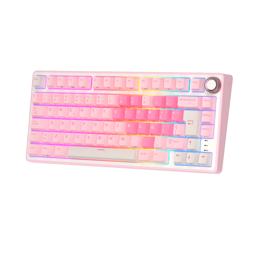 Teclado Royal Kludge RK R75 Pink Melody Creamy Switch (Español)