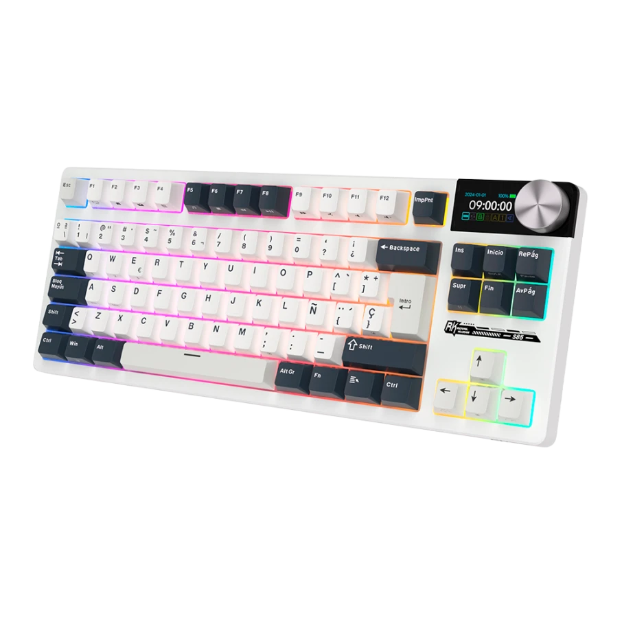 Teclado Mecánico Royal Kludge RK S85 White Night